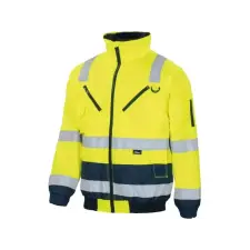 VIZWELL láthatósági 4 az 1 BEN pilótadzseki fluo sárga-tengerkék 3xL vizwell termék láthatósági ruházat