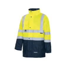VIZWELL láthatósági 5 az 1 BEN parka fluo sárga-tengerkék xxl vizwell termék láthatósági ruházat