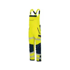 VIZWELL láthatósági flex kantáros munkanadrág fluo sárga-tengerkék -52