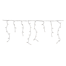 VLC LED-es kültéri fényfüggöny jégeső 400 melegfehér LED fekete kábel 11 m kültéri izzósor