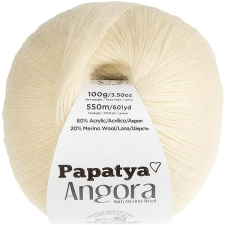 VLNIKA BELLATEX Angora Merino Papatya 100 g - 1930 krémszínű rövidáru