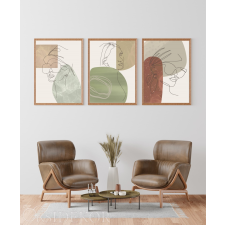  Vonalas absztrakt falikép lakásdekoráció  3-as szett ajándéktárgy