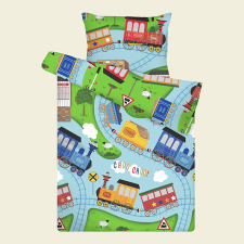  Vonatos ovis ágyneműhuzat babaágynemű, babapléd