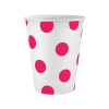  Vörös Magenta Polka Dots papír pohár 6 db-os 250 ml