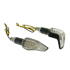 Vparts Index / irányjelző szett M10 menetes LED fekete Sidewinder átlátszó üveg egyéb motorkerékpár alkatrész
