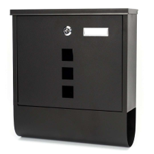 VRD horganyzott acél Postaláda kukucskálóval - fekete postaláda