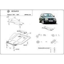  VW Golf 3, 1991-1998 - Motorvédő lemez golf