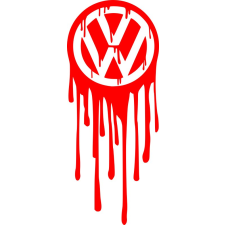  VW logó 21cm x 8.5cm piros autó dekoráció