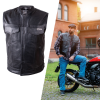 W-Tec Bőr motoros mellény W-TEC Delasola fekete XXL