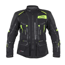 W-Tec Motoros kabát W-TEC Aircross fekete-fluor sárga 4XL motoros kabát