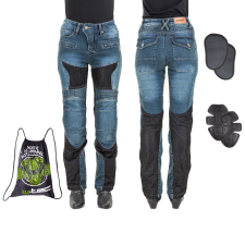W-Tec Női motoros farmer W-TEC Bolftyna kék-fekete XL motoros nadrág