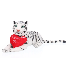 W-web Cybil - plüss fehér tigris szívvel - 36cm plüssfigura
