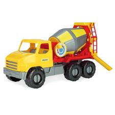 Wader City Truck betonkeverő kocsi - sárga, piros autópálya és játékautó