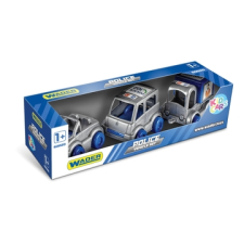 Wader KidCars: Rendőrségi szett, 3 db-os (60024) (60024) autópálya és játékautó
