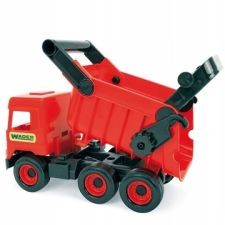 Wader : middle truck dömper, 38 cm - piros autópálya és játékautó