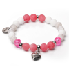  Walking on Pink Clouds – Jade, achát és hegyikristály ásvány karkötő Szív charmmal vagy anélkül, dob