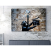 Wallity Banksy dekoratív vászonfestmény, 70x100 cm, keretezett