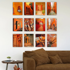  Wallity Dekoratív MDF falikép (12 darab) Többszínű 12MDF38YS grafika, keretezett kép