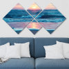 Wallity Elegáns Dekoratív MDF festmények (4 db), 100% MDF, UV Nyomtatott | 40x40 cm (2) és 20x20 cm (2) | Teljes méret: 60x115 cm | Egyszerű falakasztó kétoldalas ragasztószalaggal