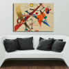 Wallity Vaszilij Kandinszkij dekoratív vászonfestmény, 70 x 100 cm | 100% vászon, 100% fa keret (2,8 cm vastag) | Tökéletes a modern lakberendezéshez