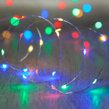 Wando Színes, elemes LED Fényfüzér 100db izzóval karácsonyfa izzósor