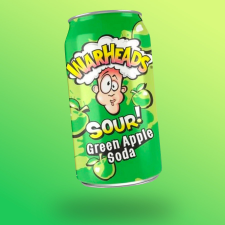  Warheads Sour Green Apple Soda zöld alma ízű savanyú üdítőital 355ml üdítő, ásványviz, gyümölcslé