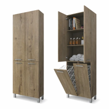 Water Fun NORMANDIA 60 || Sonoma,  fürdőszoba szekrény, szennyestartóval, tárolóval és polcokkal fürdőszoba bútor