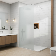 Water Fun Walk-in Chrome zuhanyfal, savmart, matt üveggel 100, 200cm, 8mm kád, zuhanykabin