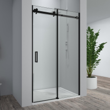 WaterFun BELVERO Black 120, 130, 140, 150 toló zuhanyajtó, 195cm, 6mm kád, zuhanykabin