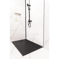 WaterFun Cagliari Black 90x90x2,6 cm szögletes, SMC zuhanytálca kád, zuhanykabin