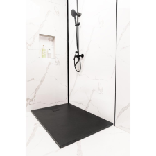 WaterFun Cagliari Black 90x90x2,6 cm szögletes, SMC zuhanytálca kád, zuhanykabin