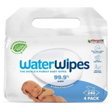 WaterWipes 100% BIO lebomló törlőkendő, 4×60 darab törlőkendő