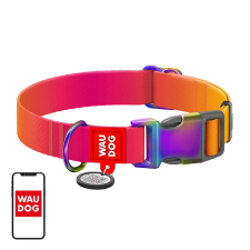  WAUDOG nylon kutyanyakörv QR-kóddal, narancssárga, L méret nyakörv, póráz, hám kutyáknak