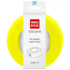 WAUDOG WAUDOG fröccsenésgátló szilikon tál - sárga 1000ml kutyatál