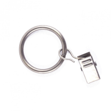 Webba Karnis karika csipesszel fém, acél színű, 25 mm, 10 db / készlet karnis, függönyrúd