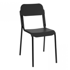 Webba konyhai / nappali szék, fekete acél + fekete PVC bútor