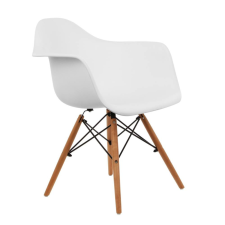 Webba Konyhai / nappali szék, Kohler, fém + fa, fehér műanyag bútor