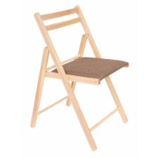 Webba Összecsukható konyhai / nappali szék, kárpitozott, Igor II natúr fa + barna szövet bútor