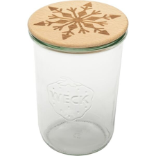 WECK Pohár hópelyhes fafedővel, Weck, 750 ml, 9,7 cm konyhai eszköz