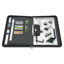  WEDO Konferencia mappa, A4, poliészter, 2 gyűrűs, WEDO "College", szürke mappa