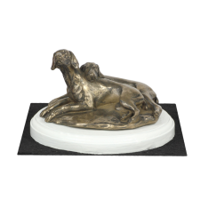  Weimaraner - kutya szobor, figura fehér alapon, trófea egy Art-Dog kutyakiállításra dekoráció