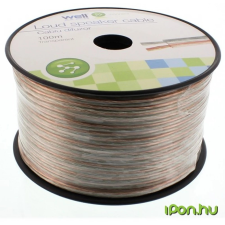 WELL Hangszóró Összekötő Átlátszó 100m LSP-CCA0.75TT-100-WL kábel és adapter