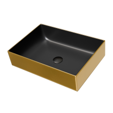 Welland 9636E pultra építhető mosdókagyló - 50 x 35 cm - fekete / arany szaniter