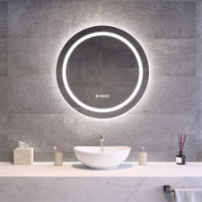 Welland Beta LED tükör - fényerő + színhőfok állítás + óra - Ø 70 cm fürdőszoba bútor