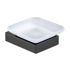 Welland Emerald fali szappantartó - fekete / tejüveg (94605-B) fürdőszoba kiegészítő