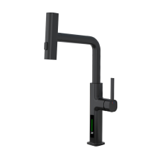 Welland FH-3138E mosogató csaptelep - többfunkciós fej - vízhőfok kijelző (fekete) csaptelep