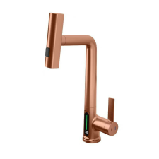 Welland FH-3428 mosogató smart csaptelep - kihúzható multifunkciós fej - vízhőfok kijelző (rose gold) csaptelep