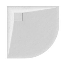 Welland kőhatású félköríves zuhanytálca szifonnal 80 x 80 cm - fehér (GT-8080RS) kád, zuhanykabin