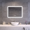 Welland Luxury-Line Bravo LED tükör - fényerő + színhőfok állítás + páramentesítő + óra - 80 x 60 cm