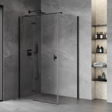 Welland Luxury-Line Enzo zuhanykabin - 80 x 100 cm - fekete profil kád, zuhanykabin